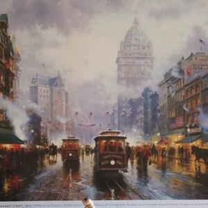 San Francisco Market Street the city by the bay Thomas Kinkade print art wall decor