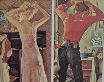 Avant le rendez-vous : 1er rendez-vous amoureux Norman Rockwell, dépliants en papier artistique, décoration murale, décoration de la maison, idée cadeau d'anniversaire