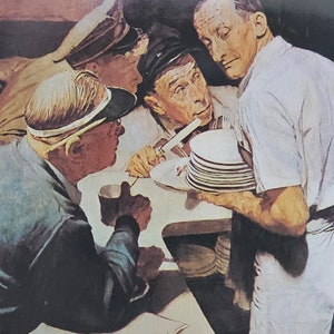 Wiadomości wojenne nasłuchują inwazji na D-Day Norman Rockwell papier artystyczny ulotki dekoracje ścienne wystrój domu pomysł na prezent urodzinowy