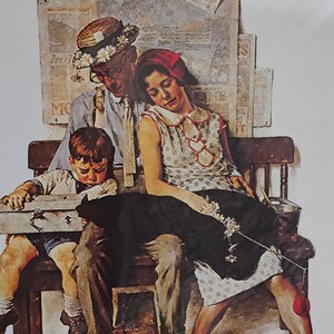 Wczasowicze podróżujący wakacje rodzinne Norman Rockwell papier artystyczny ulotki dekoracje ścienne wystrój domu pomysł na prezent urodzinowy
