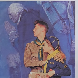 Okładka postu ojca założyciela Boys Scouts Norman Rockwell wydruk papieru artystycznego ulotki wystrój domu pomysły na prezenty urodzinowe