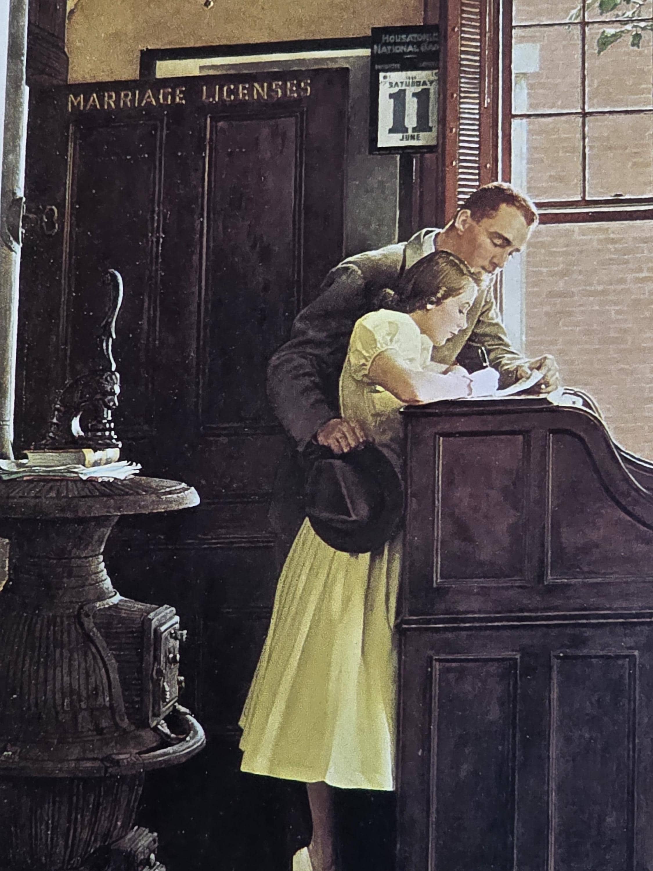 Marriage License Print by Norman Rockwell, Wall Art, Unframed Art