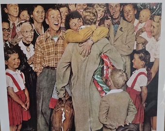 Maison de Noël pour les proches de la famille, le meilleur cadeau Norman Rockwell, dépliants en papier artistique, décoration murale, décoration pour la maison, idée cadeau d'anniversaire