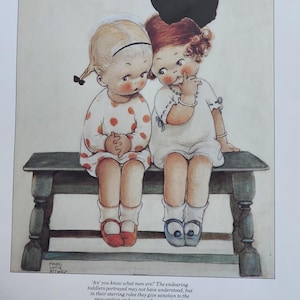 Mabel Lucie Attwell ulotki z wydrukami artystycznymi „A wiesz, kim są mężczyźni!” wystrój pokoju