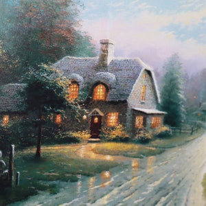 Moonlight Lane 1 Thomas Kinkade wydruk światło artysta dekoracja dom dekoracja strona ulotka