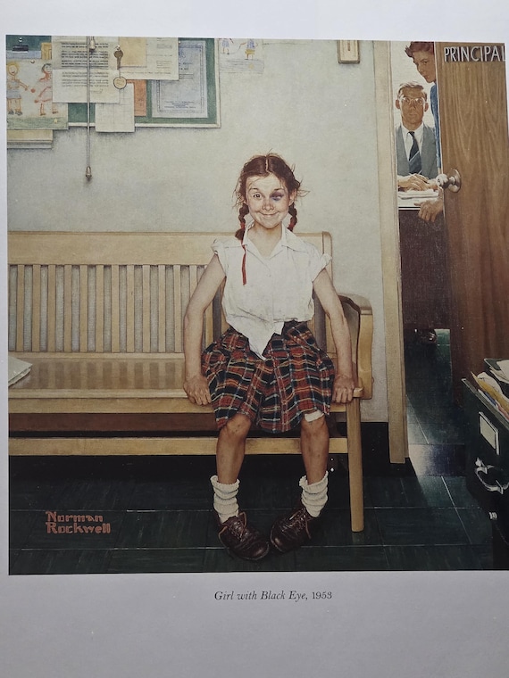 Norman Rockwell Vintage Print: the Winner School Fight, 1989 Book