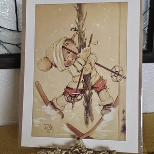 Maluch narty zima Mabel Luci Attwell sztuka wydruk ulotki książka dekoracja ścienna pomysł na prezent urodzinowy