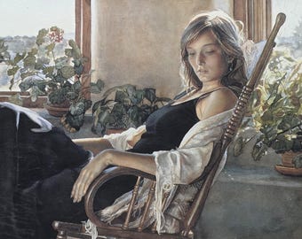 Steve Hanks, Woman, Along the Shore, Sun, Sea, Window, Poster