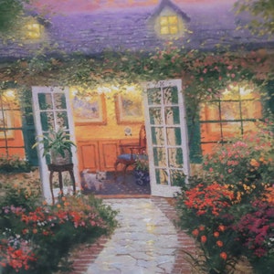 Studio in de tuin karmel romantische thomas Kinkade kunstafdruk