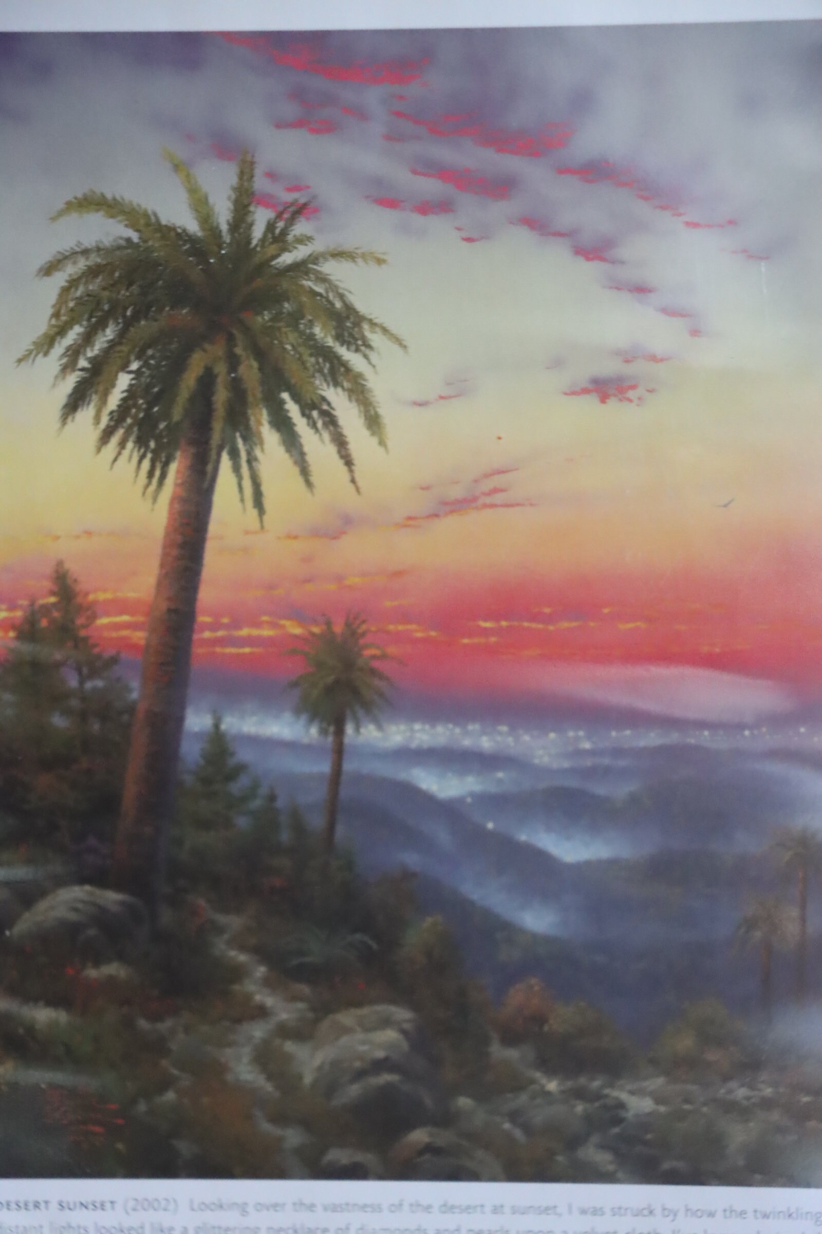 Desert Sunset Palm Trees Thomas Kinkade Print Art Paper - Etsy