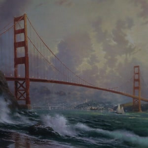 Golden Gate Bridge San Francisco Thomas Kinkade print wall decor art