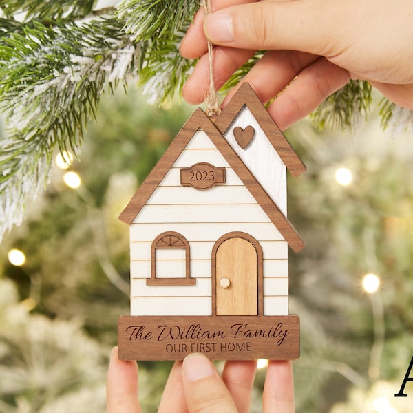 Wooden Christmas House Etsy