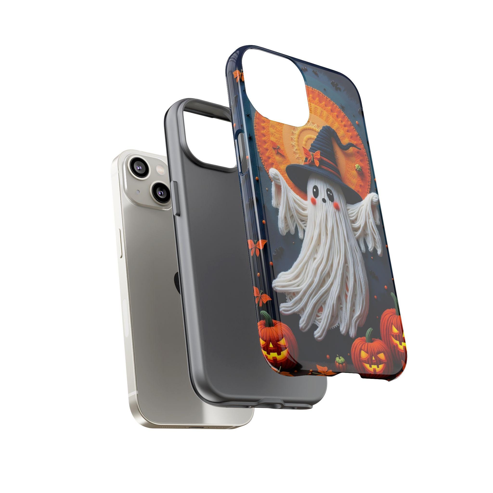 Halloween Ghosts Phone Case | Cute Spooky 3D Design | Fits iPhone | Perfect for Halloween | Spooky Ghosts Cover | Halloween Phone Case