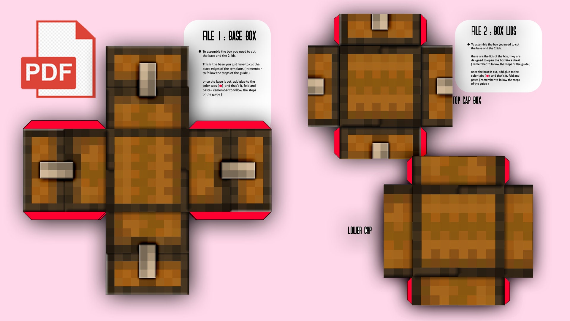 Minecraft Minecraft Chest Box Print Template PDF Format Easy to Print -   Israel