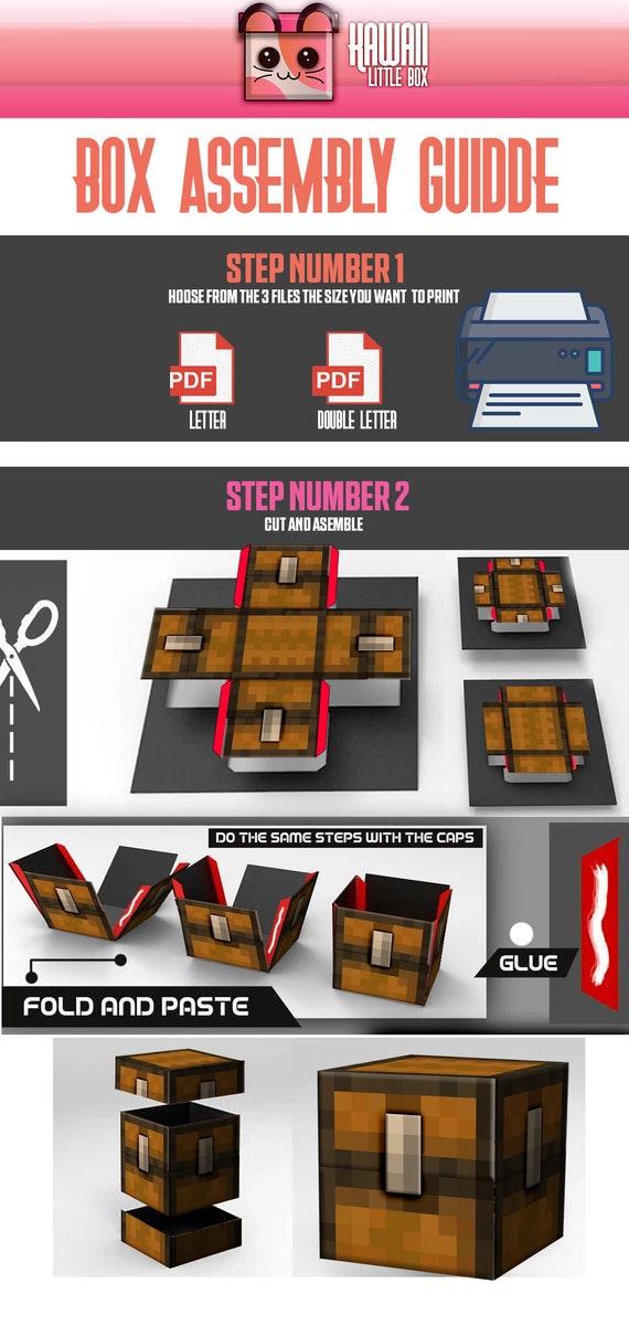 Minecraft Minecraft Chest Box Print Template PDF Format Easy to Print -   Israel