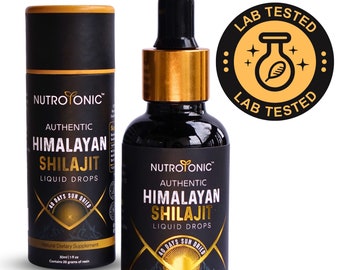 Authentic Himalayan SHILAJIT Liquid Drops by NutroTonic, Most Potent Natural Organic Premium Source of Fulvic Acid & Humic Acid