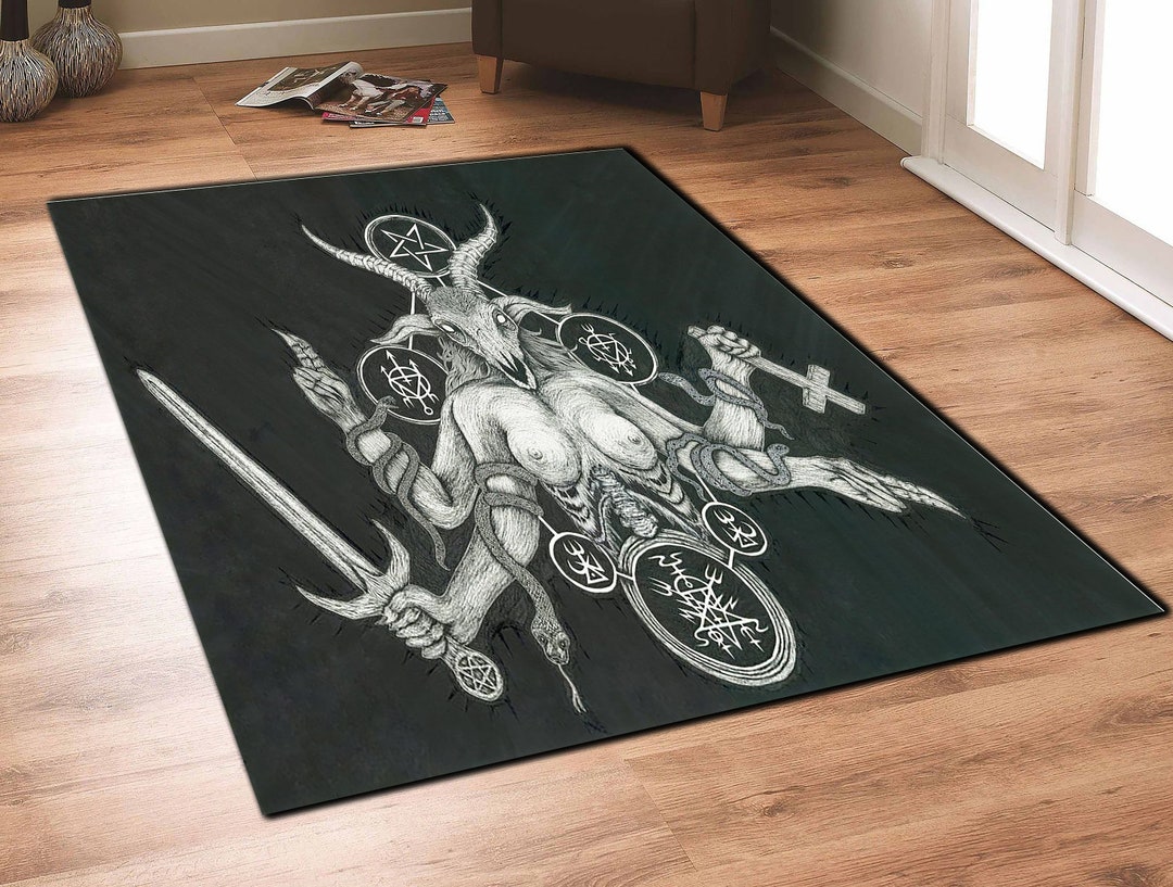 Satanic Demon Satanic Cross Embrace the Master Area Rug Black - Etsy ...