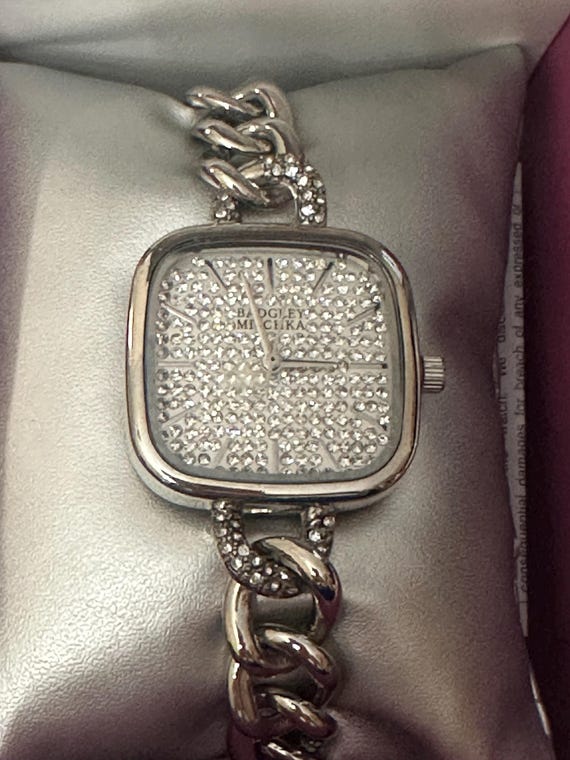 BADGLEY MISCHKA SILVER WATCH  WITH CRYSTAL‎ ACCENTS Badgley Mischka Women main image 3