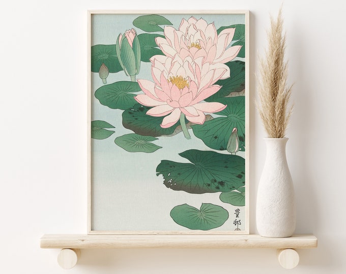 Japanese Wall Art, Japanese Print, Vintage Japanese Art, Japanese Botanical Home Decor, Japanese Botanical Art, Japan Wall Art