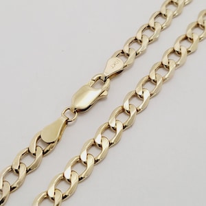 10K Real Yellow Gold Curb Cuban Link Chain Necklace 5.5mm Men's Women's CUSTOM LENGTHS OFFERED 16"-30" Hollow