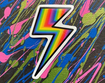 Rainbow Lightning Bolt Sticker