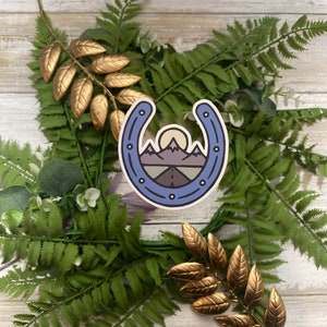 Mountains In A Horseshoe Vinyl Sticker Car Decal