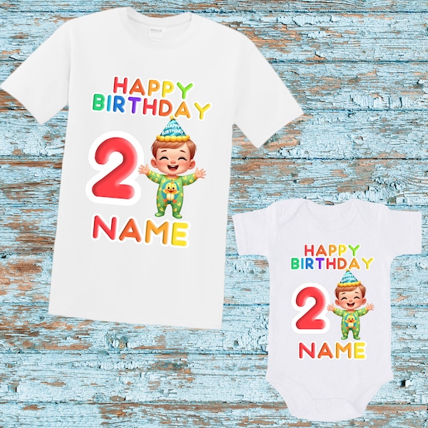 Personalized Happy Boy Unisex T-shirt Bodysuit Perfect Gift With Name And Age