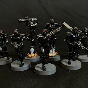 Custom Painted Star Wars Legion Imperial Dark Troopers, Painted Miniatures, Star Wars Legion, Star Wars, Commission