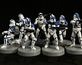 Soldados clon de la Fase 2 pintados a mano, de Star Wars Legion.