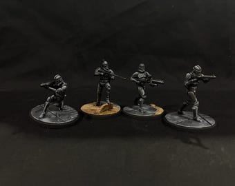 Miniaturas personalizadas del Escuadrón Shatterpoint de Star Wars: "Los buenos soldados cumplen órdenes".