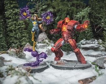 Paquete de personajes Crison Dynamo y Darkstar pintados a mano del Protocolo Crisis de Marvel