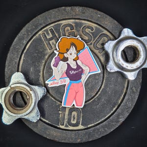 Adesivo Retro-Fit – Ragazza Anime Retro anni '90 – Adesivo Motivazionale per il Fitness in Vinile Lucido Impermeabile