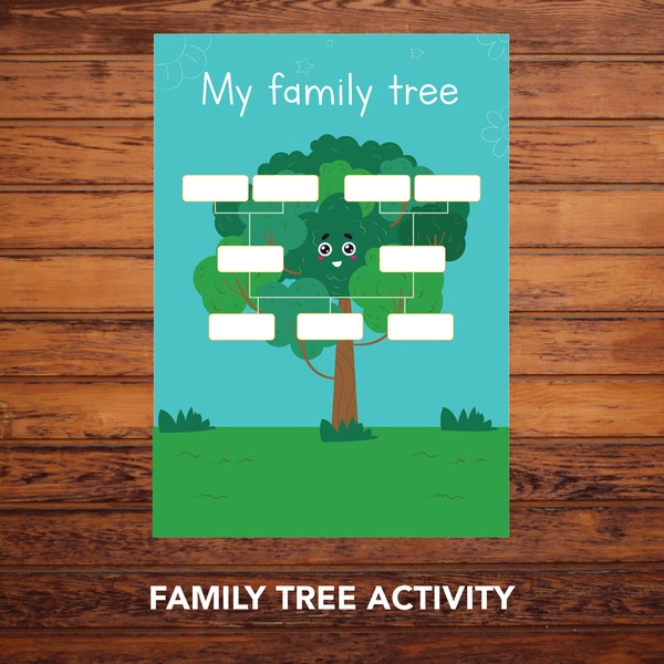 Kids Family Tree Template, Printable Genealogy Chart, Fun Educational Activity, Homeschool Resource, Ancestry Mapping for Children