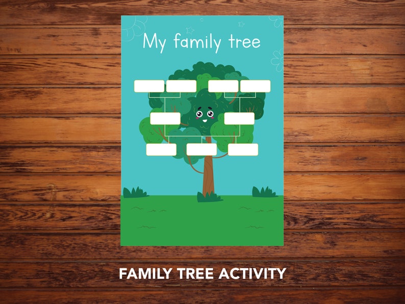 Kids Family Tree Template, Printable Genealogy Chart, Fun Educational