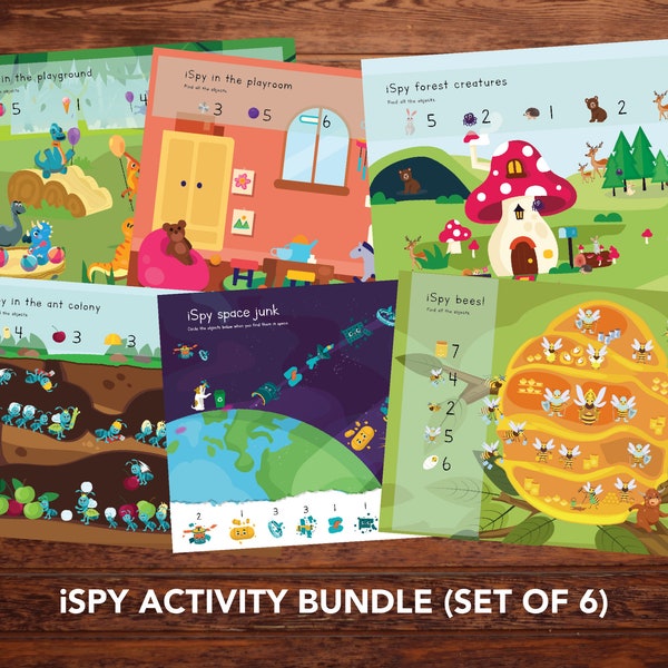 iSpy Bundle Activity Set, I Spy Game for Toddler, Printable Search-and-Find Game, Kids Observation Skills Builder, Homeschool Learning