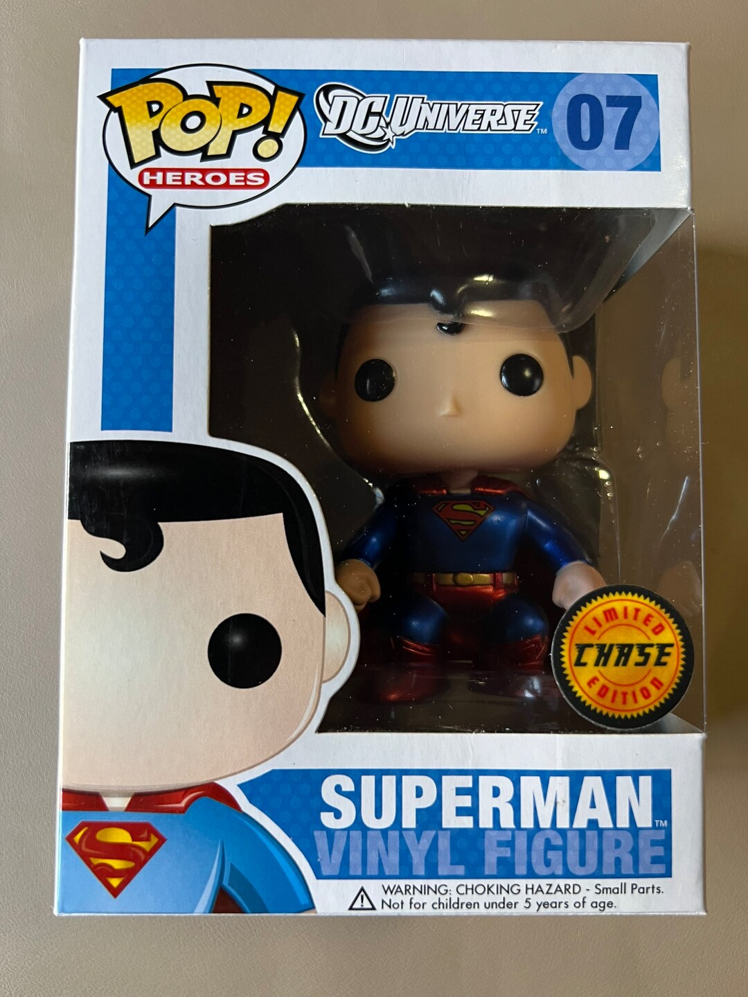 Funko Pop Superman Classic #07 Rare 2011 Release DC Super Heroes