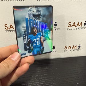 HOLO Jahmyr Gibbs Detroit Lions Football Card – Erstaunliche glänzende Karte
