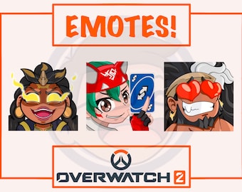 Overwatch 2 Twitch Discord Emotes (3 Pack) (Kiriko, Illari, Mauga)