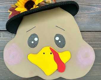 Big T Turkey, Turkey Wreath Attachment, Fall Wreath Attachment, Thanksgiving Wreath Attachment, Wreath Embellishment, Wall Decor