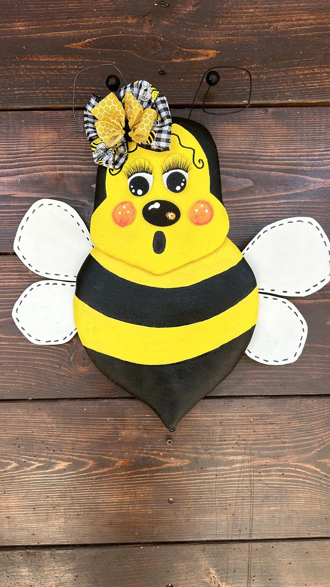Bev the Bumblebee Wreath Attachment, Bev Bee, Summer Wreath Attachment ...