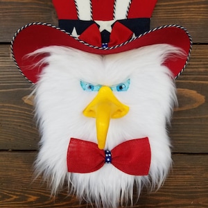 Liberty Eagle wreath attachment, Whimsical Eagle for wreaths, Patriotic decoration, Eagle for July 4th, Wreath embellishment, wreath decor