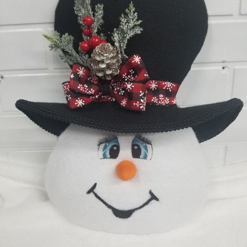 Whimsical Checkered Bow Top Hat Christmas Tree Topper - Unique Alternative To Star Or Angel, 16" Tall