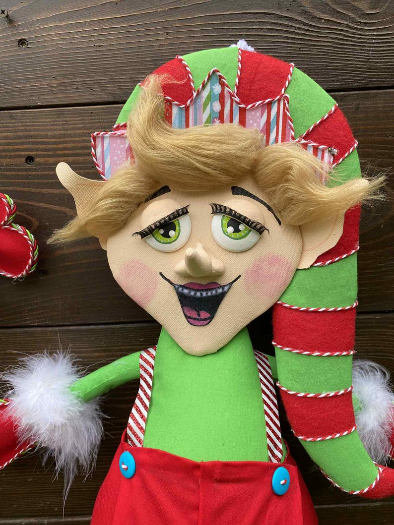 Elf Twingly Twinkle Toes the Elf, Wreath Attachment, Wall or Door Christmas ...