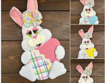 Easter Egg Bunny Attachment, Wreath Attachment, Door Hanger Attachment, Swag Attachment,Easter Decor, Bunny Rabbit Attachment