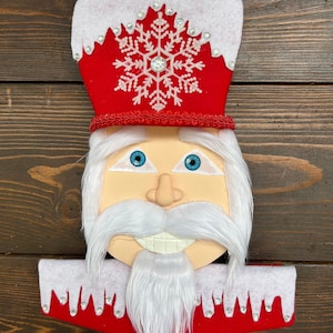 Cracker Jack, Christmas, nutcracker, wreath attachment, Holiday decor, front door decor, Whimsical.