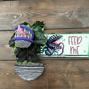 Feed Me Wreath Attachment and Metal Sign Halloween Wreath Attachment, Halloween Door Hanger, Halloween Wreath Attachment
