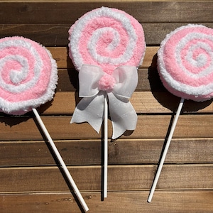 Halloween Wreath Attachment, Fake Candy Lollipop, Candyland Attachment, Chunky Yarn Embellishment