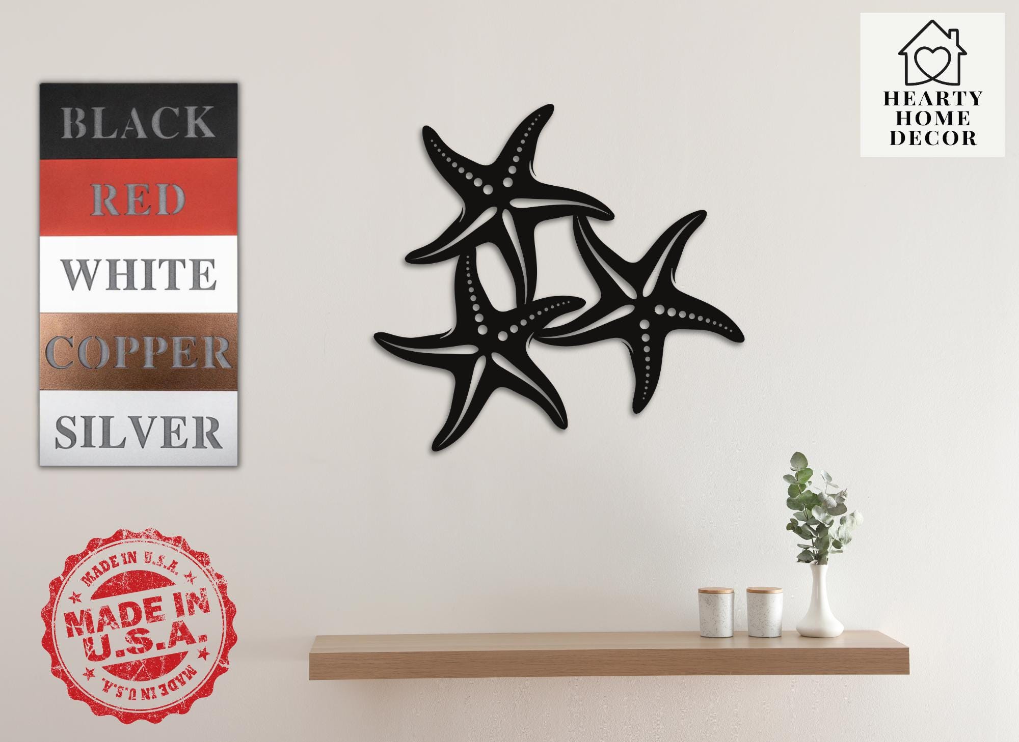 Starfish Metal Wall Art Coastal Beach House Decor - Etsy