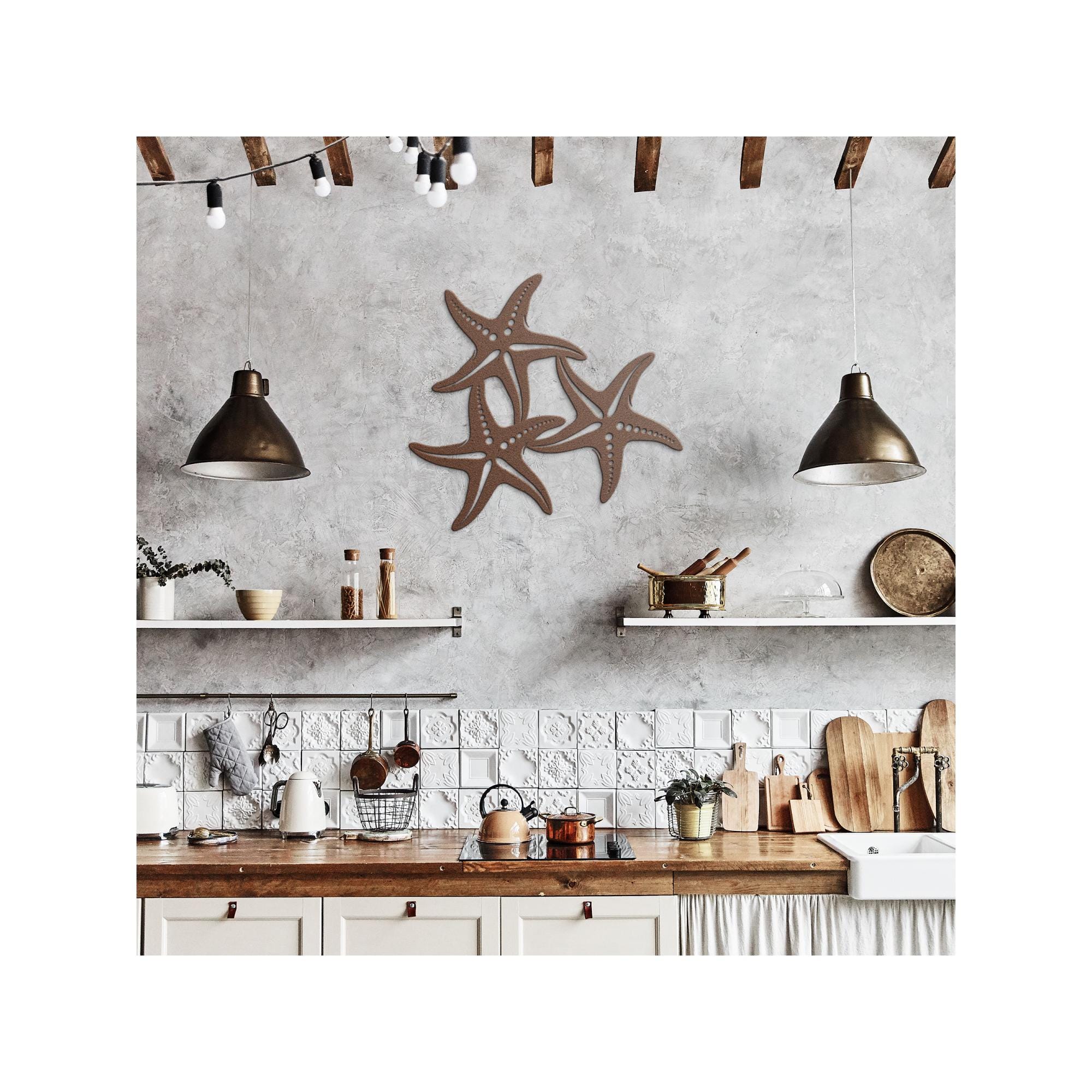 Starfish Metal Wall Art Coastal Beach House Decor - Etsy