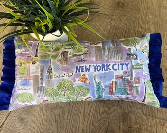 New York City Map Pillow / Travel / Destination Pillow / Home Decor / Vacation Graduation Dorm Birthday Holiday Gifts / INSERT INCLUDED